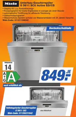 expert Techno Land Miele Unterbau-Geschirrspüler G 5611 SCU Active ED/CS Angebot