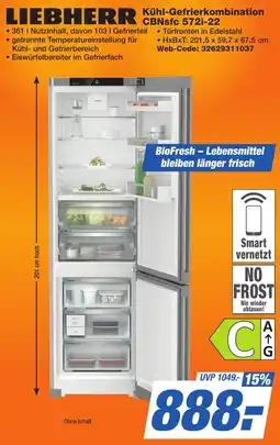 expert Techno Land LIEBHERR Kühl-Gefrierkombination CBNsfc 5721-22 Angebot