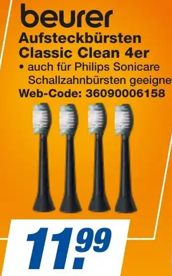 expert Techno Land beurer Aufsteckbürsten Classic Clean 4er Angebot