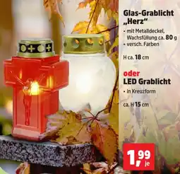 Thomas Philipps Glas-Grablicht ,,Herz" oder LED Grablicht Angebot