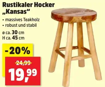 Thomas Philipps Rustikaler Hocker ,,Kansas" Angebot