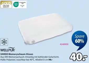 Jysk WELLPUR VARDO Memoryschaum-Kissen Angebot