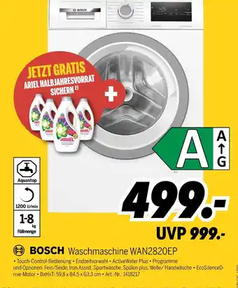 MEDIMAX Bosch waschmaschine wan2820ep Angebot