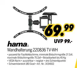 MEDIMAX Hama wandhalterung 220836 tv-wh Angebot