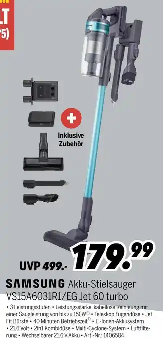 MEDIMAX Samsung akku-stielsauger jet 60 turbo Angebot