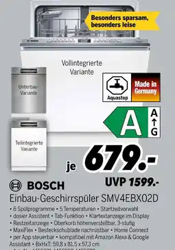 MEDIMAX Bosch einbau-geschirrspüler smv4ebx02d Angebot