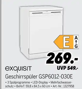 MEDIMAX Exquisit geschirrspüler gsp6012-030e Angebot
