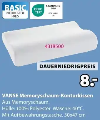 Jysk VANSE Memoryschaum-Konturkissen Angebot