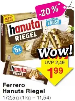 Wiglo Wunderland Ferrero Hanuta Riegel Angebot