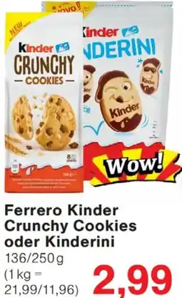 Wiglo Wunderland Ferrero Kinder Crunchy Cookies oder Kinderini Angebot