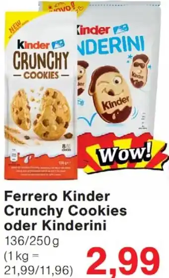 Wiglo Wunderland Ferrero Kinder Crunchy Cookies oder Kinderini Angebot