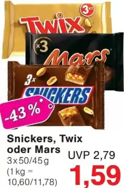 Wiglo Wunderland Snickers, Twix oder Mars Angebot