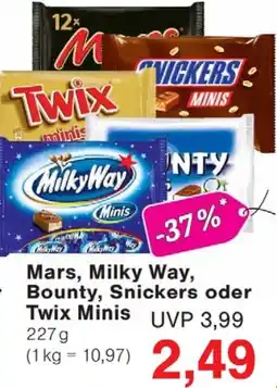 Wiglo Wunderland Mars, Milky Way, Bounty, Snickers oder Twix Minis Angebot
