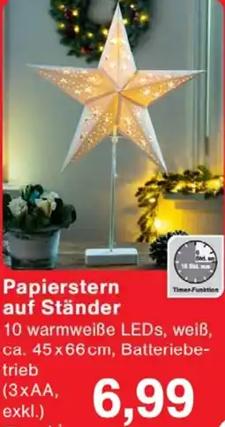 Wiglo Wunderland Papierstern auf Ständer Angebot