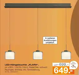 Möbel Inhofer Led-hängeleuchte 'klara' Angebot