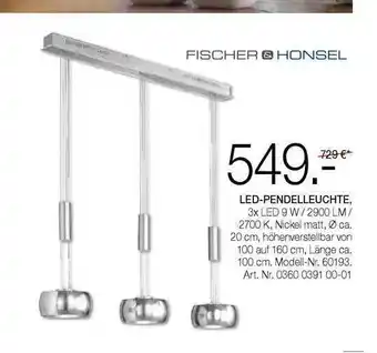 Möbel Heinrich Fischer & Honse Led Pendelleuchte Angebot