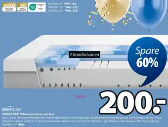 Jysk DREAMZONE SVINNA GF91 Schaummatratze sehr fest Angebot