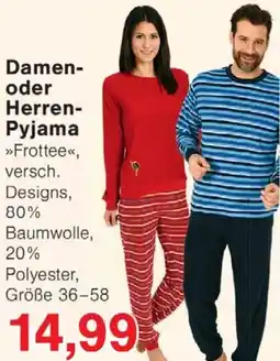 Wiglo Wunderland Damen oder Herren Pyjama Angebot