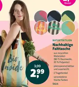 Biomarkt NATURTEXTILIEN Nachhaltige Falttasche Angebot