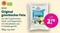 Biomarkt MANI Original griechischer Feta Angebot