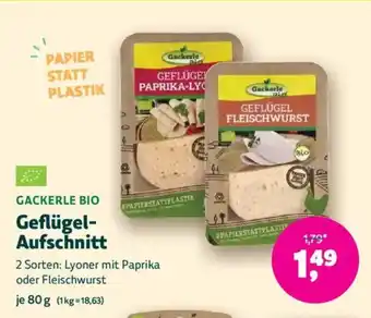 Biomarkt GACKERLE BIO Geflügel- Aufschnitt Angebot