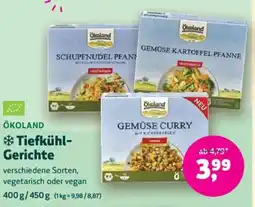 Biomarkt ÖKOLAND Tiefkühl- Gerichte Angebot