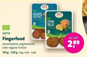 Biomarkt SOTO Fingerfood Angebot