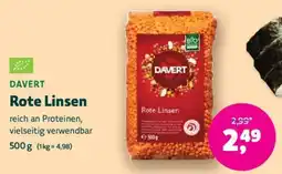 Biomarkt DAVERT Rote Linsen Angebot