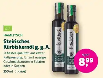 Biomarkt HAMLITSCH Steirisches Kürbiskernöl g.g. A. Angebot