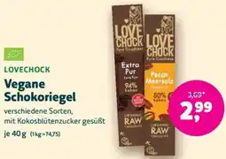 Biomarkt LOVECHOCK Vegane Schokoriegel Angebot