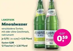 Biomarkt LANDPARK Mineralwasser Angebot