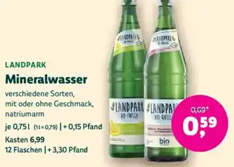 Biomarkt LANDPARK Mineralwasser Angebot