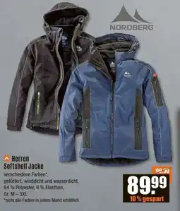 V Baumarkt NORDBERG Herren Softshell Jacke Angebot