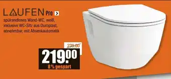 V Baumarkt LAUFEN Pro spülrandloses Wand-WC, weiß Angebot
