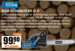 V Baumarkt Güde Benzin-Kettensäge KS 450-55 Angebot