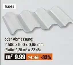 V Baumarkt Polycarbonat-Wellplatte Suntuf Trapez 70/18 oder Sinus 76/18 2.500x900x0.65 mm Angebot