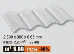 V Baumarkt Polycarbonat-Wellplatte Suntuf Trapez 70/18 oder Sinus 76/18 2.500x900x0.65 mm Angebot