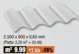 V Baumarkt Polycarbonat-Wellplatte Suntuf Trapez 70/18 oder Sinus 76/18 2.00x900x0.65 mm Angebot