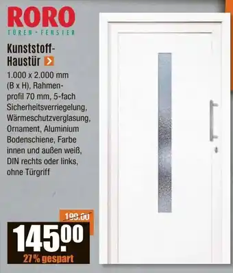 V Baumarkt RORO Kunststoff- Haustür Angebot