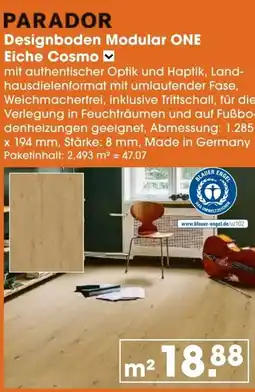 V Baumarkt PARADOR Designboden Modular ONE Eiche Cosmo Angebot