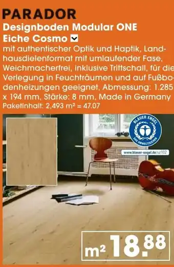 V Baumarkt PARADOR Designboden Modular ONE Eiche Cosmo Angebot