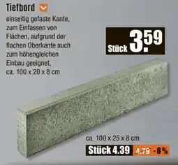 V Baumarkt Tiefbord ca. 100 x 25 x 8 cm Angebot