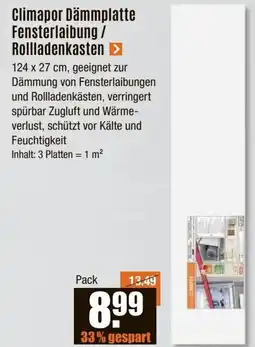 V Baumarkt Climapor Dämmplatte Fensterlaibung / Rollladenkasten Angebot