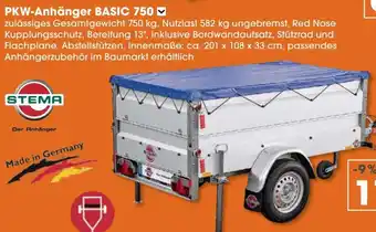 V Baumarkt PKW-Anhänger BASIC 750 STEMA Angebot