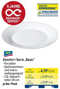 METRO aro Geschirr-Serie „Basic" Angebot