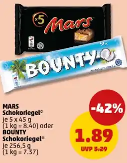 PENNY MARS Schokoriegel oder BOUNTY Schokoriegel Angebot