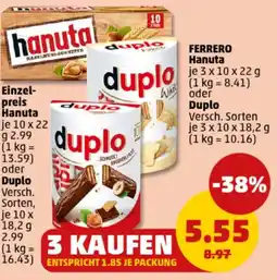 PENNY FERRERO Hanuta oder Duplo Angebot