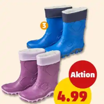 PENNY Kinder-Regenstiefepantoletten* Versch. Größen, je Paar 4.99, 6.99 ③Kinder-Regenstiefel Angebot