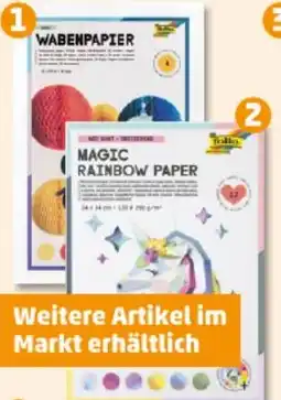 PENNY folia Wabenpapier oder Magic Rainbow-Papier Angebot