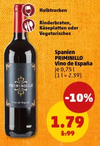 PENNY Spanien PRIMINILLO Vino de España Angebot